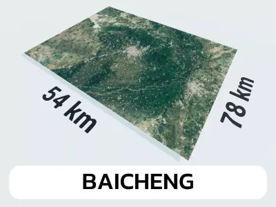 Baicheng China City Landscape 3D Model 3D model