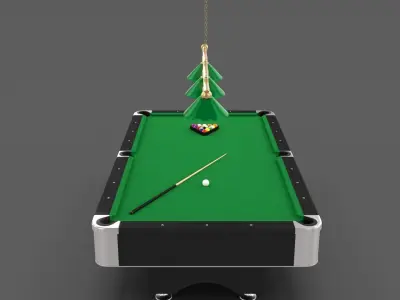 8 Ball Pool Table Setting 3D model