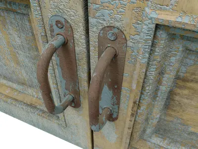 Old wooden door   Low-poly 3D model