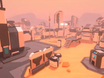 LowPoly SciFi Outdoor Pack Low-poly 3D model
