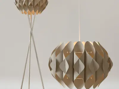  Chandelier and floor lamp AZZARDO RUBEN 3D model