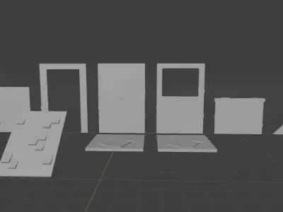 Modular Building Parts Set 1 Low-poly 3D model