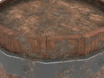 DIRTY BARREL Low-poly 3D model
