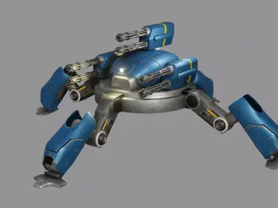 Sci Fi Quad Bot - Low Poly - Game Ready - PBR Low-poly 3D model