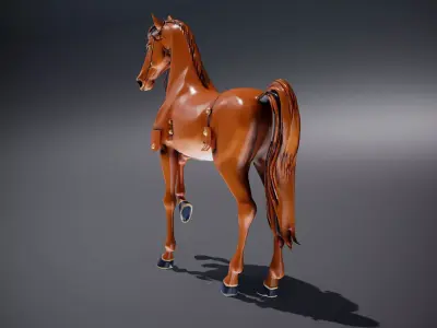 Chestnut Mechanical Horse model pack Low-poly 3D model