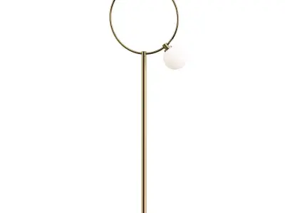 DROPS brass floor lamp with two glass globes 3D model