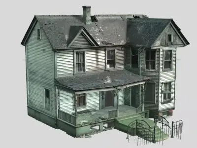 Two Old Houses and One Old Tower 3D model