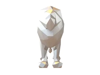 Styled Lion v1 003 Low-poly 3D model