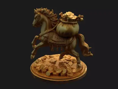 Chinese Zodiac Horse Figure  Low-poly 3D model
