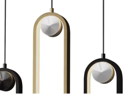 Metal Single Pendant Lamp RL004 corona Low-poly 3D model