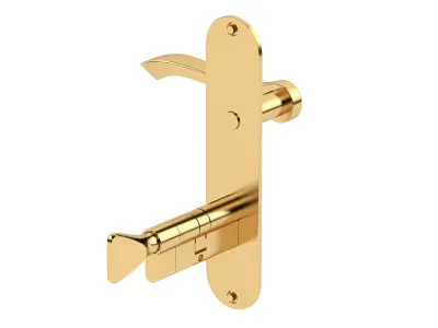 Andros Door Handle Brass 3D model