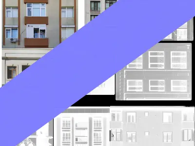 7 Apartment with textures Low-poly 3D model