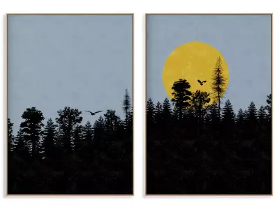 Abstract Painting Frame set 3D model 445