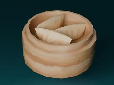 Hand-painted dumplings Low-poly 3D model