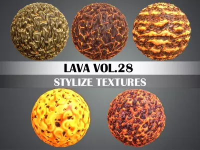 Stylized Lava Vol 28 - Hand Painted Texture Texture