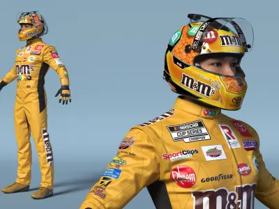  M and Ms Racing NASCAR Suit with Helmet Gloves and Boots Yellow 