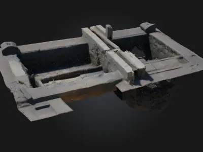 Excavation Site Blueprint Archaeological Layout Model 3D model