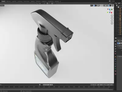 Plastic Spray Bottle - Hand Sanitizer 3D model