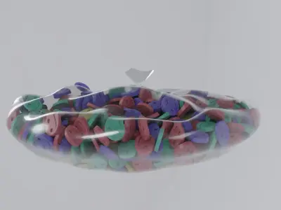 Large Ecstasy Bag  Low-poly 3D model