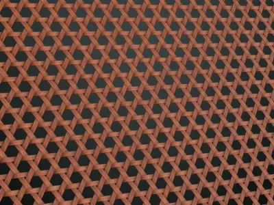 Woven Bamboo Hexagonal Screen PBR Seamless Texture