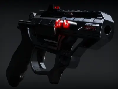 Sci-fi Revolver Low-poly 3D model