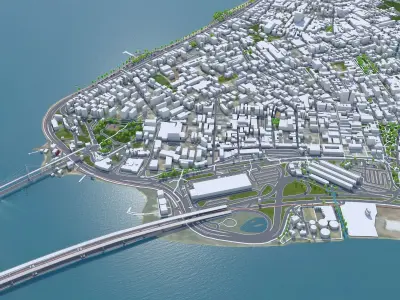 Florianopolis State of Santa Catarina Brazil 60km Low-poly 3D model