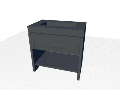 Gillian Single Bathroom Vanity 3D model
