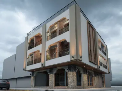 Exterior work on the old building 3D model