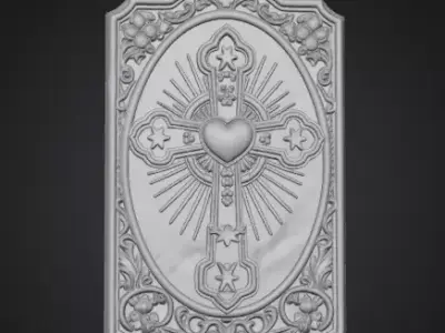 Sacred Heart Relief 3D Model Free 3D print model