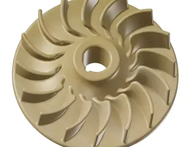 Wooden Engine Flywheel Toy 3D model