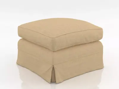 Howard Club Footstool 3D model