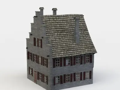 Big house Low-poly 3D model