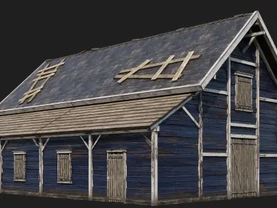 17-18-19-20 - Farm Buildings 4K PBR GameReady Low-poly 3D model