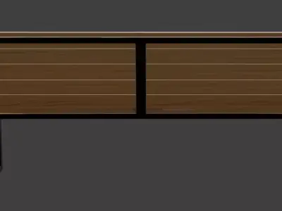 Wooden Park Bench 3D Model 3D model