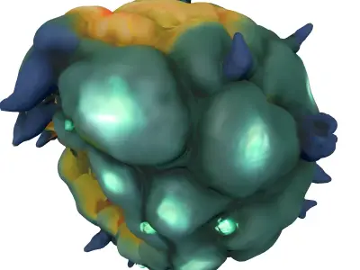 SciFi Bioluminescent Alien Cell Low-poly 3D model