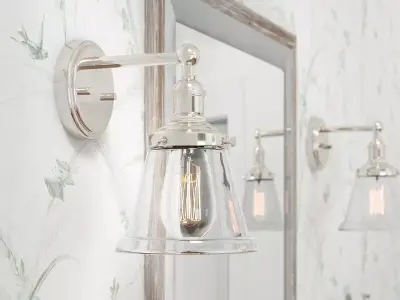 Polished Nickel Sandy Springs Light Bath Sconce - 2 Colour 3D model