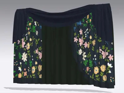 Curtain Low-poly 3D model