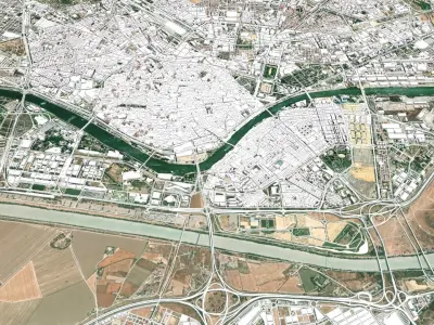 Cityscape Seville Spain 3D model