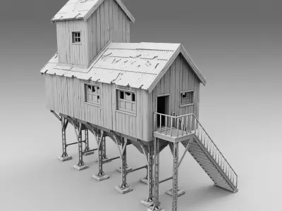 House on stilts 3D print model