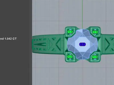 Ultimate Eiffel Tower 1ct Diamond Ring 3D print model