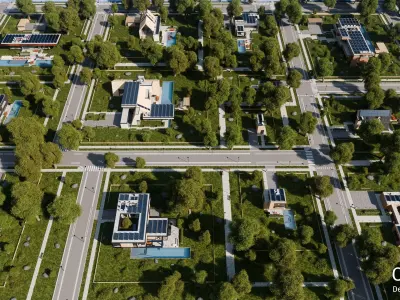 13 Modern house neighborhood with interior For Blender 3D model
