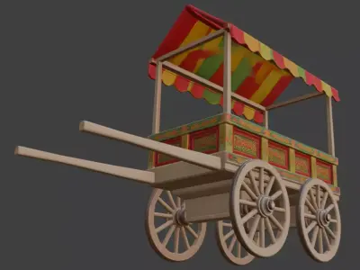Street Food Cart 3D Model 3D model