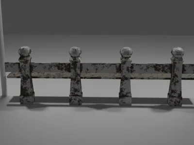 Road Side Seat  Low-poly 3D model