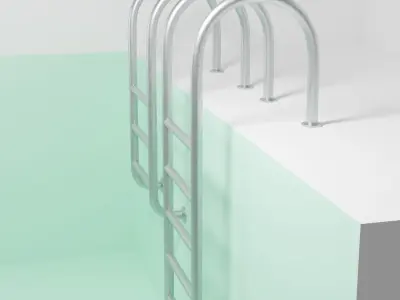 PBR Low Poly Pool Ladder Free low-poly 3D model
