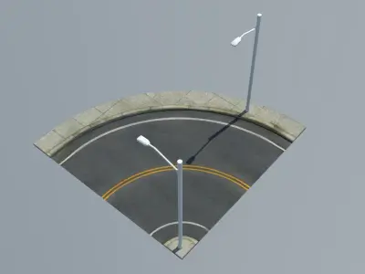 Road Pack Low-poly 3D model