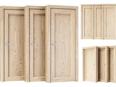 Wooden Door Set V2  3D model