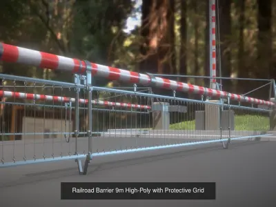 All Animated Railroad Barrier - High-Poly 3D Model Pack