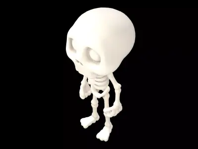 Cartoon Skull Character v1 002 Low-poly 3D model