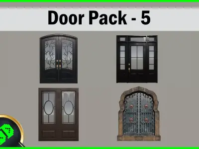 Door Pack 5 Low-poly 3D model