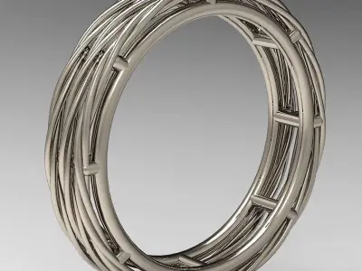 A set of four rope rings 3D print model